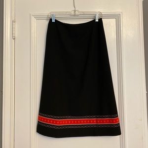Ann Taylor Embroidered Midi Skirt